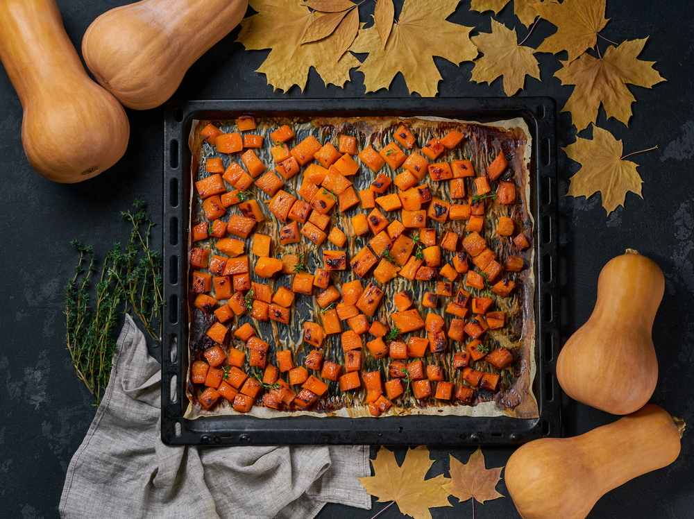 Roasted carrots just out of the oven