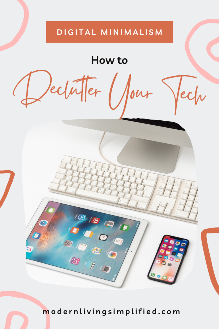 A smartphone, tablet and keyboard sitting on a desktop representing digital minimalism
